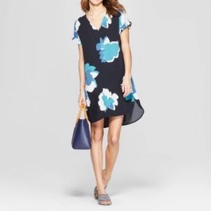A New Day Navy blue teal floral dress size small